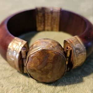 Wood and Brass Bracelet